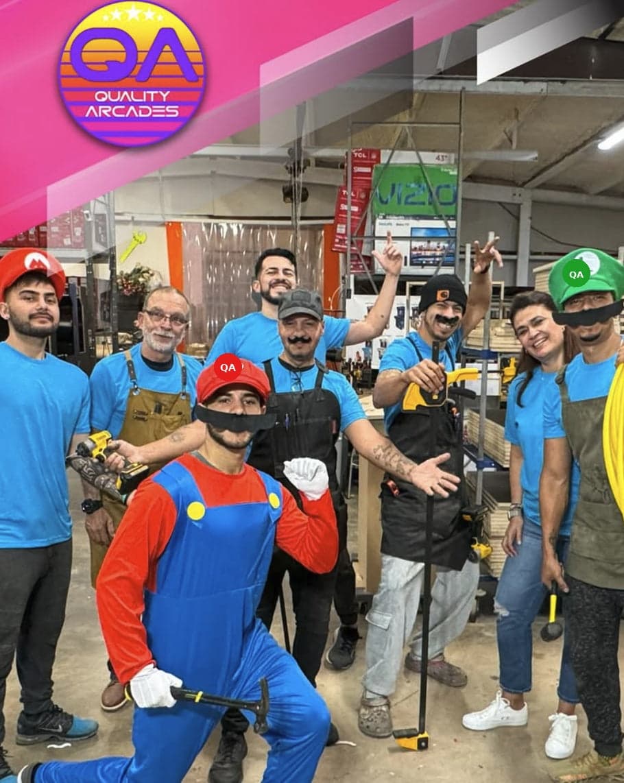 The Quality Arcades workshop team together