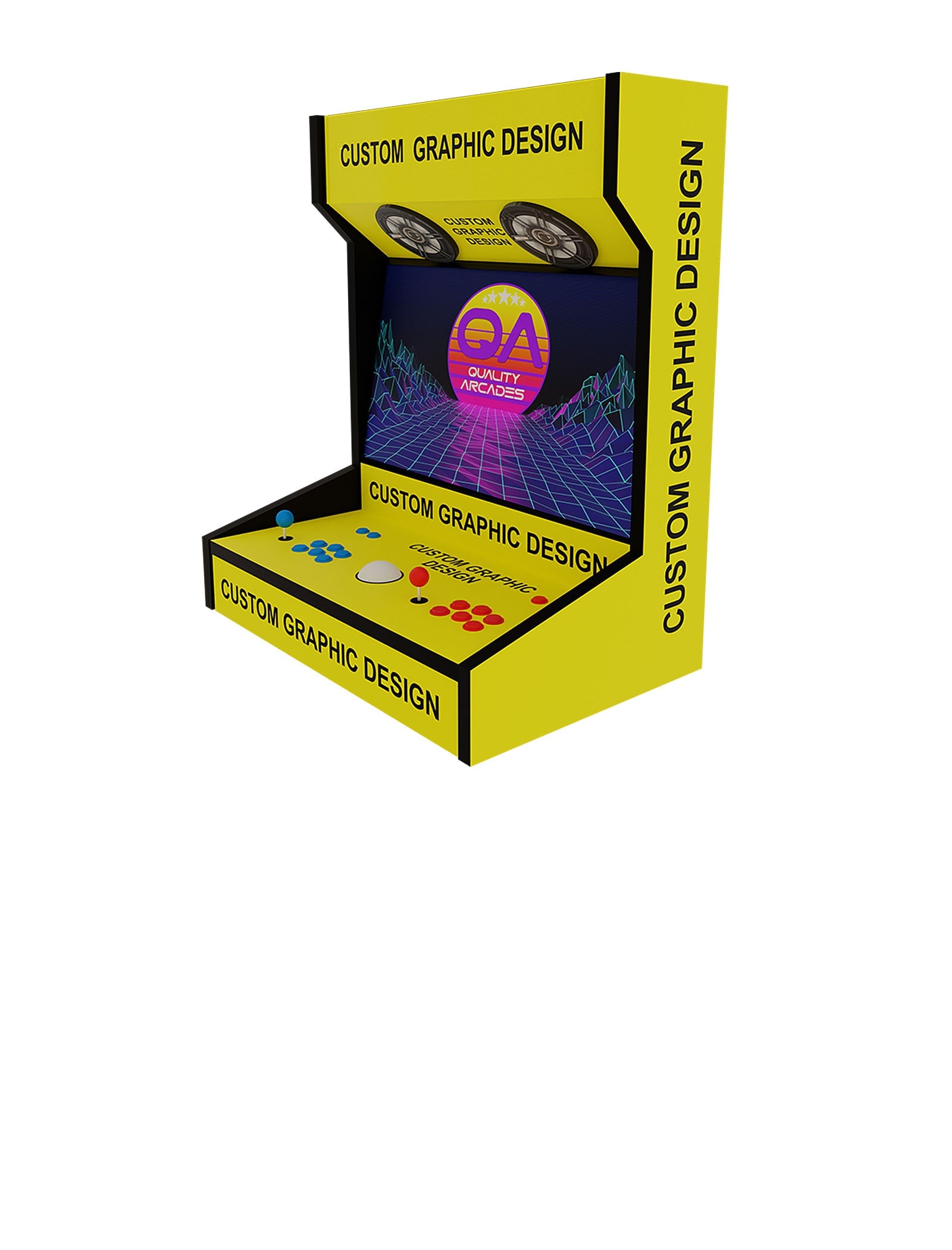 Custom Wrap Wall-Mount Arcade Machine arcade, Custom Wrap finish